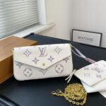 Louis Vuitton Pochette Félicie Bag In Latte And Bubble Tea 22cm - Image 3