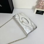 Chanel Small 31 Metallic Crumpled Pouch Bag Silver 24cm - Image 2