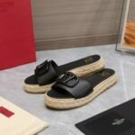 Valentino Garavani Vlogo Espadrille Slides Black - Image 2