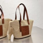 Loewe Small Elephant Basket Bag Natural And Tan 25cm A546T37X01 2435 - Image 2