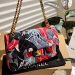 Chanel Flap Bag Quilted Printed Pink Multicolor 26cm - Image 2