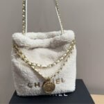 Chanel 22 Mini Bag Fleece Creamy White 20cm AS3980 B18299 NZZG0 - Image 2
