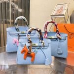 Hermes Birkin Togo Handbag Blue 35cm - Image 2