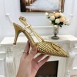 Valentino Garavani Vlogo Slingback Pumps In Gold - Image 2