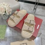 Gucci Women’s Slide Sandal Oatmeal 816380 Aaduo 9511 - Image 3