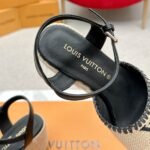 Louis Vuitton Helios Wedge Sandal Raffia Black - Image 6