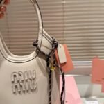 Miumiu Ivy Leather Bag Chalk White 20Cm 5Ba281 2Crw F0K74 V Oln - Image 4