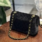 Chanel Medium Classic Double Flap Bag Suede Black 24cm - Image 3