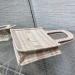 Dior Mini Book Tote Houndstooth Pink 23cm - Image 3