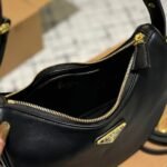 Prada Arched Leather Shoulder Bag Black 23cm 1BC194VOOOASK - Image 4