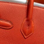 Hermes Birkin 25 Bag Togo Flame Orange 25cm - Image 4
