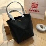 Loewe Mini Puzzle Fold Tote Black 17cm A657V25X01 1100 - Image 4