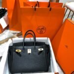 Hermes Birkin 25 Bag Togo Black 25cm - Image 4