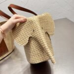 Loewe Small Elephant Basket Bag Natural And Tan 25cm A546T37X01 2435 - Image 4