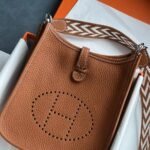 Hermes Mini Evelyne Bag Dark Brown 17cm - Image 4