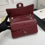Chanel Classic Double Flap Bag Plum Red 25cm - Image 4