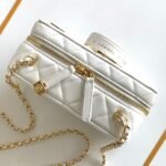 Chanel Camera Bag Leather White 18cm AS4817 B16255 10601 - Image 4