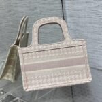 Dior Mini Book Tote Houndstooth Pink 23cm - Image 4