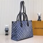 Louis Vuitton Onthego Tote Bag Denim Blue 35cm M59608 - Image 4
