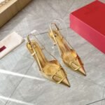 Valentino Vlogo Signature Slingback Pump In Gold - Image 3