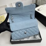 Chanel Classic Double Flap Bag Light Blue 25cm - Image 5