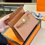 Hermes Kelly Mini Epsom Handbag Brown 19cm - Image 5
