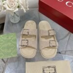 Gucci Women’s Slide Sandal Oatmeal 816380 Aaduo 9511 - Image 5