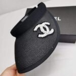 Chanel Straw CC Visor Hat Black - Image 2