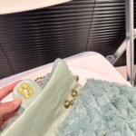 Chanel CC Flap Bag Shearling Green 25cm - Image 6