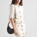 Prada Arched Leather Shoulder Bag Black 23cm 1BC194VOOOASK - Image 7