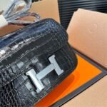 Hermes Constance Shiny Alligator Black 19cm - Image 3