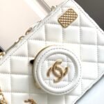 Chanel Camera Bag Leather White 18cm AS4817 B16255 10601 - Image 6