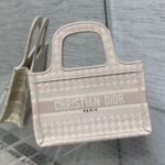 Dior Mini Book Tote Houndstooth Pink 23cm - Image 6