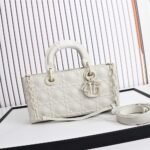 Dior Medium D Joy Bag Diamond Motif White 26cm M0540INEA M030 - Image 6