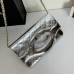 Chanel Small 31 Metallic Crumpled Pouch Bag Silver 24cm - Image 4