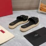 Valentino Garavani Vlogo Espadrille Slides Black - Image 3