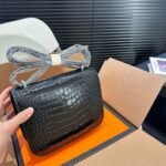 Hermes Constance Shiny Alligator Black 19cm - Image 4