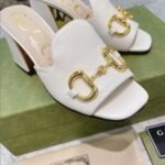 Gucci Women s Slide Sandal With Horsebit ‎White 655412 BKO00 9022 - Image 4