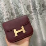 Hermès Constance Slim Wallet Evercolor Rouge 10cm H082501CCBE - Image 7