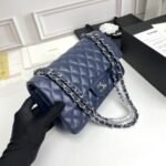 Chanel Classic Double Flap Bag Dark Blue 25cm - Image 7