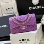 Chanel Timeless Caviar Flap Bag Violet 25cm - Image 8