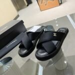 Chanel CC Logo Criss Cross Slides Black - Image 4