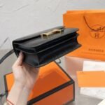 Hermes Lizard Constance Mini Shoulder Bag Black 20cm - Image 8