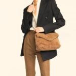 Saint Laurent Loulou Shearling Puffer Bag Brown 28cm P00589743 - Image 8