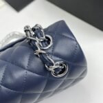 Chanel Classic Double Flap Bag Dark Blue 25cm - Image 8