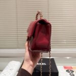 Chanel Classic Mini Flap Bag With Chain In Burgundy 21Cm - Image 5