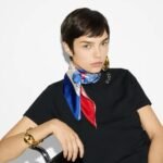 Gucci Floral Print Silk Square Scarf In Blue And Red 90Cm - Image 6