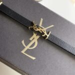 Saint Laurent Ysl Opyum Leather Bracelet Black - Image 5