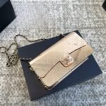 Chanel Quilted Hammered Metal Mini Classic Flap Evening Box Bag Gold 18cm - Image 2