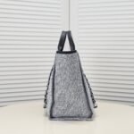 Chanel Large Deauville Tote Bag Bicolor Gray 40cm - Image 9